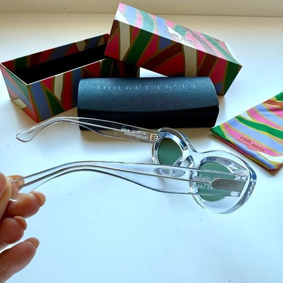 New Cult Gaia X Thiery Lasry Jazz 47mm oval sunglasses in clear frame color main image 4